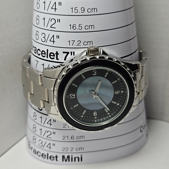 Mens Breda Watch 41mm Silver Tone Blue Mother Of Pearl Dial New Battery - Picture 6 of 10